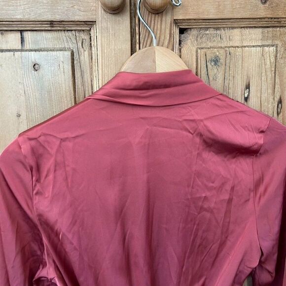 Club L London US 4 / UK 8 Satin Wrap Dress Red / Orange / Coral - Picture 8 of 11